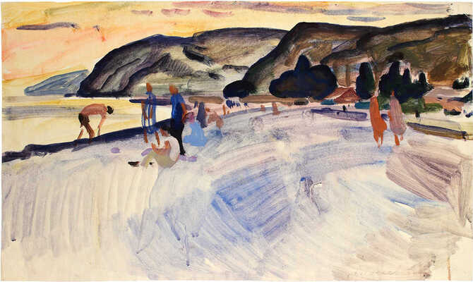 Алексеев Адольф Евгеньевич. На камнях. Крым. Рыбачье